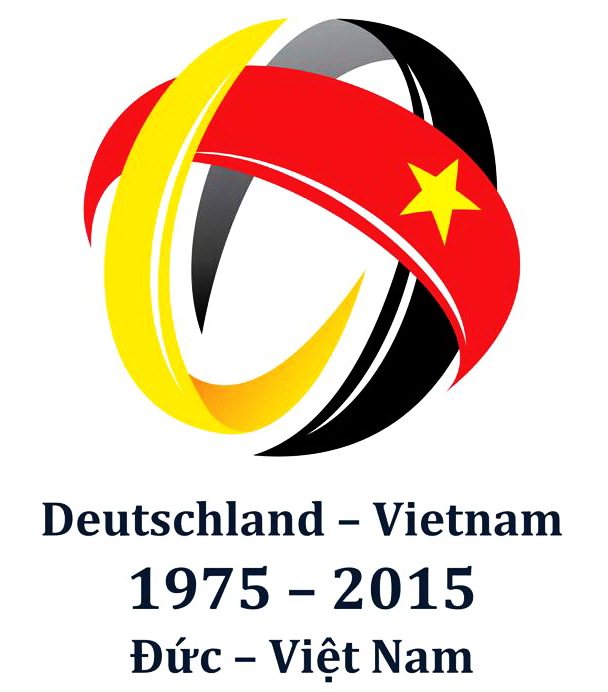 Logo 40 năm thiết lập quan hệ ngoại giao Đức – Việt Nam được thiết kế hình tròn tượng trưng cho sự toàn vẹn